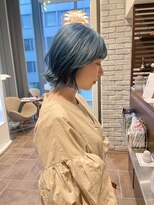 エルサフィロ ヨドヤバシ(el zafiro yodoyabashi) ブルーカラー レイヤーボブ
