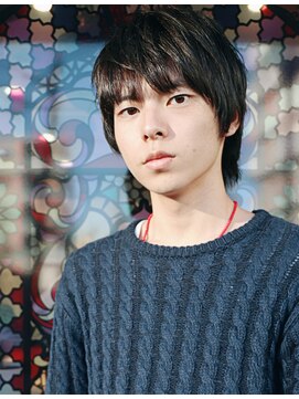 ランプヘアー(LAMP HAIR) 黒髪暗髪ナチュラル前髪あり大人カジュアルシースルーマッシュ