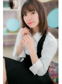 好感度大◎黒髪グレージュカラーツヤ髪ストレートa1