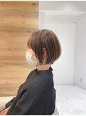 イメチェンひし形シルエット束感ショートマッシュグレーベージュ