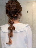 編みおろしヘア