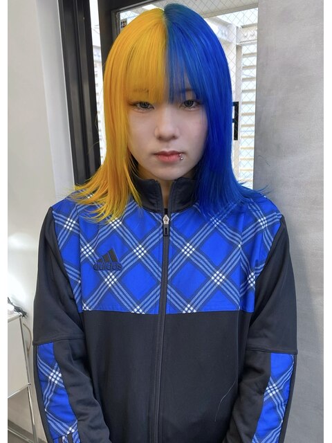 【RITZY】Blue × Yellow 2section color