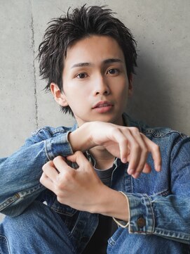 カライング(ing) スーツ短髪ツーブロック束感モテる黒髪シークレットパーマ流行