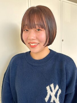 リノ 守山店(lino) 顔まわりレイヤー/ブラウン/ナチュラルショート/顔まわりカット