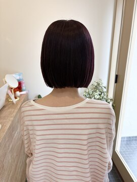 シアアルン 新小岩店(SHEER alun) バイオレットカラー/ぱつっとボブ