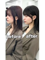 前髪顔まわり韓国ヘアレイヤーカットサイドバンク2wayバンク韓国