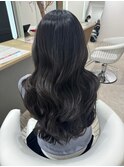 桑名ロングレイヤーカットロングヘアピンクブラウンカラー韓国