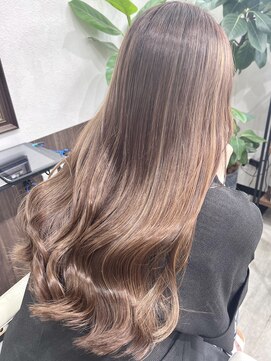 ベルヘアーデザイン 堺東(Belle hair Design) 韓国風アディクシーカラーグレージュオリーブレイヤーカット堺東