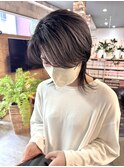 アンブレラカラー ブリーチ ショート レイヤー ウルフ 10代20代