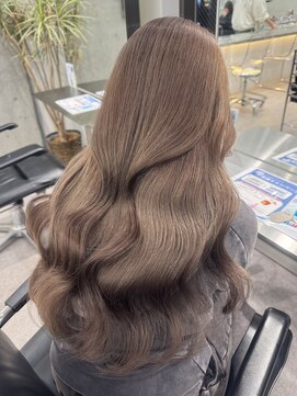 サンクプロジェクト(cinq PROJECT) ミディアムピンクブラウンヘーゼルベージュ韓国レイヤーカット