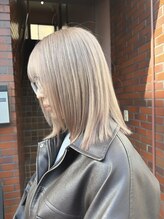 シード 成増 下赤塚店(ced.) ブリーチダブルカラーミルクティーベージュボブカット下赤塚