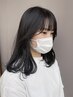 前髪カット+前髪ストレート（顔周り込)