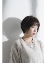 ミエル ヘア 新宿(miel hair)&nbsp;大人可愛い20代30代40代黒髪前下がりショートボブ丸みショート☆
