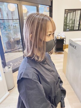 アヴァンス  堺新金岡駅前店(AVANCE.) 20代30代の似合うボブ×大人の艶髪×ミルクティーベージュ