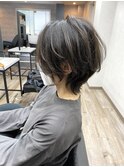 ショートウルフ(似合わせカット)×モノトーンアッシュ