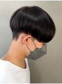 黒髪マッシュナチュラルマッシュメンズヘア韓国ツーブロック