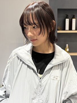 ラミエバイメルト 下北沢(lamie by melt) 似合わせカット顔周りレイヤー外ハネボブ小顔透明感グレージュ