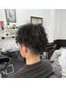 カット+スパイラルパーマ+顔剃り