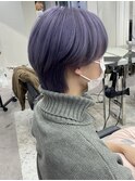 ホワイトラベンダー　ハイトーンメンズ　センターパート　MOMO