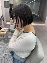 ハニーシブヤ(HONEY shibuya) 髪質改善カラー　バイカルテ　ダークグレージュ　ミニボブ