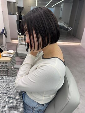 ハニーシブヤ(HONEY shibuya) 髪質改善カラー　バイカルテ　ダークグレージュ　ミニボブ