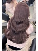韓国 くびれロング レイヤー ワンホンヘア 小顔前髪