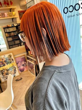 ヘア メイク ココ(hair make coco) 【アンブレラカラー】　オレンジ×ブラック