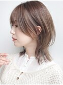 Say.丸みショートレイヤーミルクティーベージュシルキーベージュ
