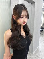 ボタン ハカタ(VOTAN hakata) 前髪なしセンターパート/暗めカラー