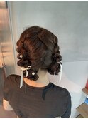 【ツインポニーテール】結婚式/卒業式/銀座/ヘアセット/アレンジ