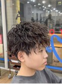 波巻きパーマメンズツイストスパイラルパーマツーブロック