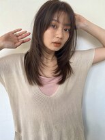 キノ(kino) レイヤーロングストレートダークブラウン前髪あり