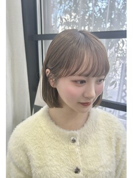 エダメ(EDAME) 【小顔・顔まわり】耳掛けボブ/丸みボブ/ブリーチなしベージュ