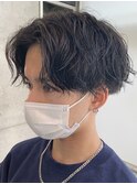 韓国風センターパート　スパイラルパーマサイドグラデーション