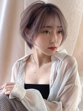 ミミヘアーガーデン(mimi hair garden) ハイトーンショート/ピンクアッシュ★韓国/ブリーチ