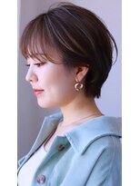 ソイクフ 四条大宮店(SOY-KUFU)&nbsp;大人可愛い20代30代40代前髪パーマグレーベージュショートヘア