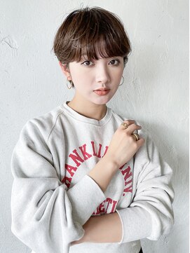 アイティー バイ アルバム 中野店(IT by ALBUM) マッシュショート_斜めバンググレージュカラー_49158