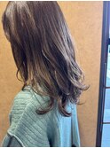 くすみカラー/ロングヘア/ゆるまきヘア/頭浸浴