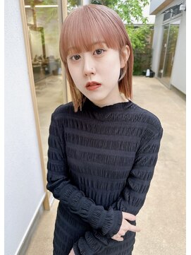 デコラロジィ 川越(DECORA rojii) 切りっぱなしボブ☆ペールオレンジ