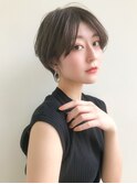 ★前下がりハンサムショートボブパーマ30代40代50代白髪ぼかし
