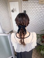 ツイン　編みおろし　参列ヘア