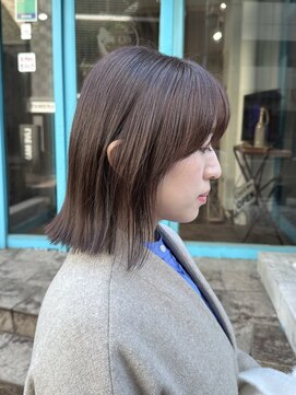 ヘアーメイクオズ(hair make O/S) 【KON】顔周りレイヤーおくれ毛＿秋カラー＿美髪ピンクブラウン