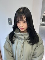 ネオリーブウリ 二子玉川店(Neolive uri)&nbsp;ミディアムヘア暗めカラーデザインカラーフェイスフレーミング