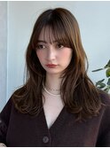 オリーブベージュ/ウェットヘア /レイヤーカット/大船