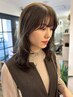 カット+透明感デザインカラー+白髪ぼかしハイライト￥17,600→￥15,000#天神