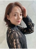 レイヤーカット韓国風ダブルカラー顔周り前髪カット