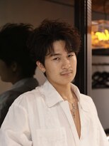 ブラック(BLACK)&nbsp;センターパート/岐阜メンズパーマ/岐阜メンズ