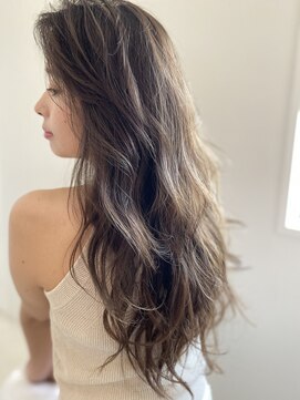 チョビー 銀座(chobii) 道村/デジタルパーマ/ローライト/アッシュブラウン/厚めバング