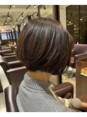 モカブラウンカラーショートボブ