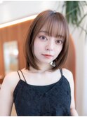 20代30代大人かわいい/グレージュカラー/ショートボブ/小顔/前髪